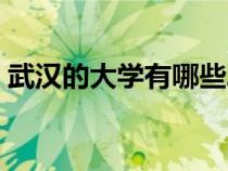 武漢的大學(xué)有哪些二本（武漢的大學(xué)有哪些）