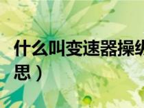 什么叫變速器操縱桿（變速器操縱桿是什么意思）