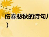 傷春悲秋的詩句八句（傷春悲秋的詩句有哪些）