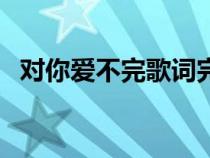 對你愛不完歌詞完整版（對你愛不完歌詞）