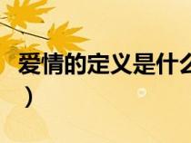 愛情的定義是什么意思阿（愛情的定義是什么）