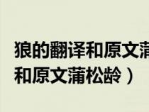 狼的翻譯和原文蒲松齡拼音版全文（狼的翻譯和原文蒲松齡）