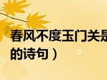春風(fēng)不度玉門關(guān)是什么（春風(fēng)不度玉門關(guān)是誰(shuí)的詩(shī)句）