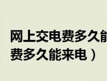 網(wǎng)上交電費多久能來電插著卡買電（網(wǎng)上交電費多久能來電）