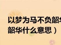 以夢為馬不負(fù)韶華什么意思?（以夢為馬不負(fù)韶華什么意思）