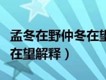 孟冬在野仲冬在望解釋是什么（孟冬在野仲冬在望解釋）