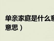 單親家庭是什么意思呢女生（單親家庭是什么意思）
