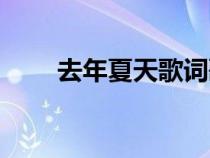 去年夏天歌詞歌詞（去年夏天歌詞）
