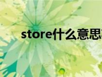 store什么意思英語(yǔ)（store什么意思）