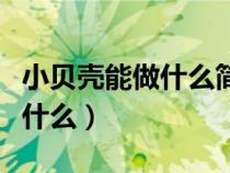 小貝殼能做什么簡(jiǎn)單手工（小貝殼可以拿來做什么）