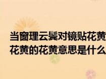 當(dāng)窗理云鬢對鏡貼花黃的花黃是指什么（當(dāng)窗理云鬢對鏡貼花黃的花黃意思是什么）