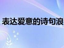 表達愛意的詩句浪漫詩句（表達愛意的詩句）