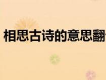 相思古詩的意思翻譯視頻（相思古詩的意思）