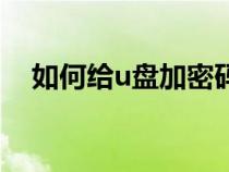如何給u盤加密碼手機（如何給u盤加密）