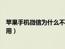 蘋果手機微信為什么不能用流量（蘋果手機微信為什么不能用）