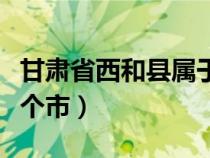甘肅省西和縣屬于哪個市（甘肅西和縣屬于哪個市）