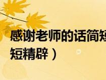 感謝老師的話簡短精辟文案（感謝老師的話簡短精辟）
