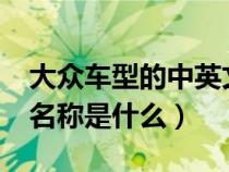 大眾車型的中英文名字（variant大眾的中文名稱是什么）