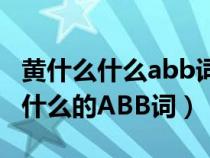 黃什么什么abb詞語有哪些成語大全（黃什么什么的ABB詞）