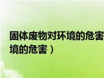 固體廢物對環(huán)境的危害主要表現(xiàn)在什么方面（固體廢物對環(huán)境的危害）
