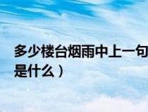 多少樓臺煙雨中上一句詩是什么（多少樓臺煙雨中的上一句是什么）