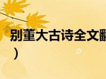 別董大古詩全文翻譯（別董大古詩原文及翻譯）