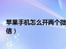 蘋果手機(jī)怎么開兩個(gè)微信分身功能（蘋果手機(jī)怎么開兩個(gè)微信）