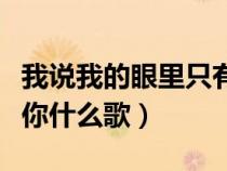 我說我的眼里只有你歌曲(我說我的眼里只有你什么歌) 我說我的眼里只有你歌曲(我說我的眼里只有你什么歌)