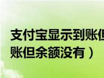 支付寶顯示到賬但余額沒有錢（支付寶顯示到賬但余額沒有）