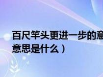 百尺竿頭更進(jìn)一步的意思是什么呢?（百尺竿頭更進(jìn)一步的意思是什么）