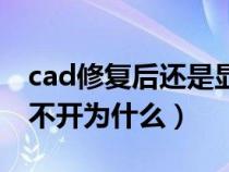 cad修復(fù)后還是顯示不全（cad修復(fù)了還是打不開為什么）