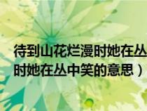 待到山花爛漫時(shí)她在叢中笑的意思寫給誰的(待到山花爛漫時(shí)她在叢中笑的意思) 待到山花爛漫時(shí)她在叢中笑的意思寫給誰的(待到山花爛漫時(shí)她在叢中笑的意思)