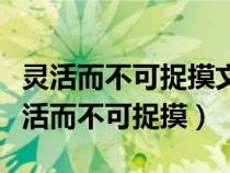 靈活而不可捉摸文中指透明的不可捉摸的（靈活而不可捉摸）