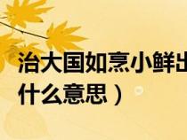 治大國如烹小鮮出自哪里（治大國如烹小鮮是什么意思）