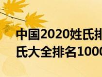 中國(guó)2020姓氏排行榜100一200名（中國(guó)姓氏大全排名1000）