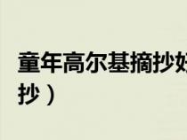 童年高爾基摘抄好詞好句好段（童年高爾基摘抄）
