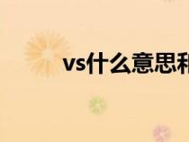 vs什么意思和含義（vs什么意思）