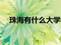 珠海有什么大學本科（珠海有什么大學）