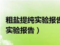 粗鹽提純實(shí)驗(yàn)報(bào)告數(shù)據(jù)記錄及處理(粗鹽提純實(shí)驗(yàn)報(bào)告) 粗鹽提純實(shí)驗(yàn)報(bào)告數(shù)據(jù)記錄及處理(粗鹽提純實(shí)驗(yàn)報(bào)告)