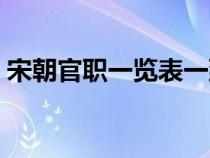 宋朝官職一覽表一到九品（宋朝官職一覽表）