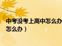 中考沒考上高中怎么辦?有哪些出路?湖北（中考沒考上高中怎么辦）