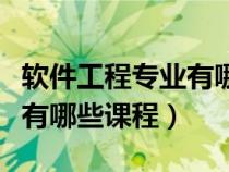 軟件工程專業(yè)有哪些課程內容（軟件工程專業(yè)有哪些課程）