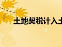 土地契稅計入土地價值嗎（土地契稅）