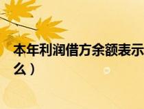 本年利潤借方余額表示什么意思（本年利潤借方余額表示什么）