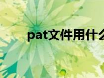 pat文件用什么軟件打開（pat文件）