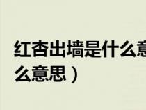 紅杏出墻是什么意思打一生肖（紅杏出墻是什么意思）