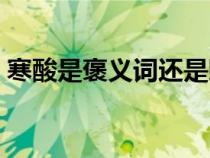 寒酸是褒義詞還是貶義詞（寒酸是什么意思）