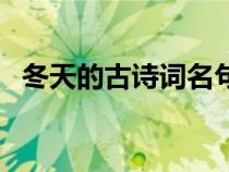 冬天的古詩詞名句有哪些（冬天的古詩詞）