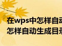 在wps中怎樣自動生成目錄（WPS2010文檔怎樣自動生成目錄）