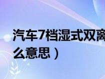 汽車7檔濕式雙離合是什么意思（雙離合是什么意思）